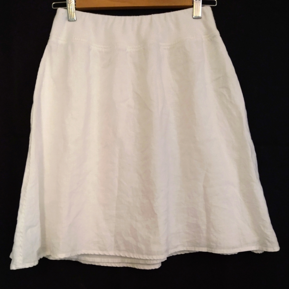 Calvin Klein White Linen Skirt - Women's Small
